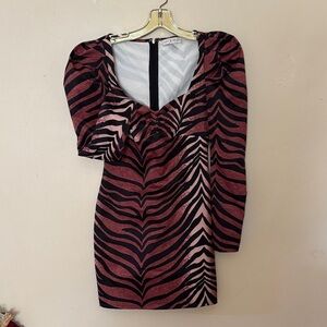 Rare London Black and Pink Zebra Print Dress